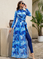 Nouveauté 4 pièces Burkini Femme Manches longues Couverture intégrale Maillot de bain musulman Maillot de bain Burkini Ensemble Couverture intégrale Maillot de bain