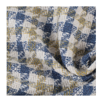Tissu en tweed pied-de-poule 100 % polyester avec fil brillant, tissage grossier, accepte les commandes personnalisées pour costumes, manteaux, vestes, chapeaux et sacs à main pour femmes