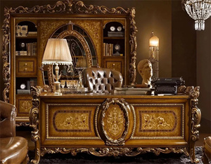 Royal <span class=keywords><strong>Baroque</strong></span> Boss Table Antiguo Lujo Único Escritorio Ejecutivo Grabado Muebles de Oficina Personalizados - Product Image 1