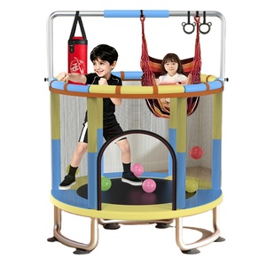 QIJUN Premium Children's Small Alloy Steel 1.2M Round Indoor/Outdoor <strong>Trampoline</strong> Protective <strong>Net</strong> <strong>for</strong> Boy Girl Professional Use - Product Image 1