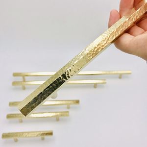 Brass Hammer Pattern Modern <strong>Bedroom</strong> Furniture Handles and <strong>Knobs</strong> for Kitchen and Wardrobe Single Hole T-bar - Product Image 6