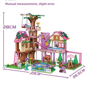 Nouvelles maisons dans les arbres pour filles, blocs de construction en plastique ABS, jouets éducatifs pour enfants, villa de plage assemblée, princesse - Product Image 3