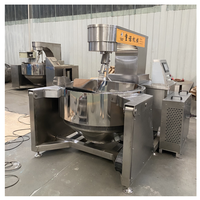 Machine de cuisson industrielle automatique pour sauce confiture sirop agitation planétaire chemisé bouilloire de cuisson gaz vapeur chauffage pour boulangerie