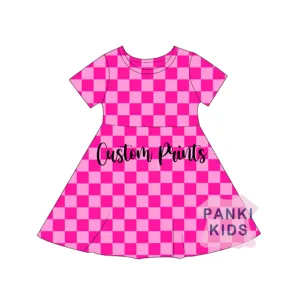 Factory High Quality Custom Printed 220 GSM Bamboo Girls Baby Dress Family Matching Bamboo Pajama Outfits