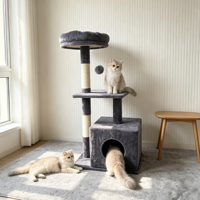 Arbre à chat en bois massif pour intérieur avec poteaux en sisal, extra large pour Maine Coon, fabrication professionnelle