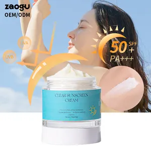 Clear SPF 50 Face Cream Protector solar Protección UVA/UVB Bloqueador solar Crema Blanqueadora Spf Sunscreen Logotipo personalizado 3 años Sin abrir OEM/ODM