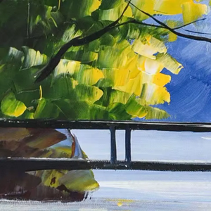 Pinturas a Óleo Impressionista Artesanal de alta Qualidade Paisagem Floresta do Outono Wall Art Queda Deixa Caminho para Escritório Home-Paint - Product Image 3