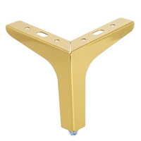 Pieds de meubles triangulaires en fer robuste finition chrome or rose pour canapé, table, usage hospitalier