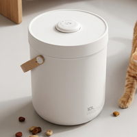Contenedor de Granos de Plástico Ecológico de 10L con Sellado al Vacío, Reinicio en 1 Segundo, Bloqueo Automático de Presión, Batería de Larga Duración, Silencioso 45dB, Almacenamiento de Comida para Perros