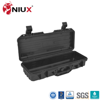 Boîtier en plastique étanche boîte à outils en plastique noir emballage boîte électrique en plastique avec poignée