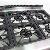 Cuisinière à gaz standard 6 brûleurs avec four, design élégant, vente chaude