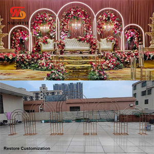 SMOOTH Electroplate Gold Flower <b>Frame</b> Arch Stand Set Iron Metal Arch Backdrop <b>Frame</b> for <b>Wedding</b> Decoration - Product Image 4