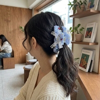 Barrette à cheveux personnalisable en polyester, couleur unie, avec nœud ondulé et dentelle, style élégant pour fête