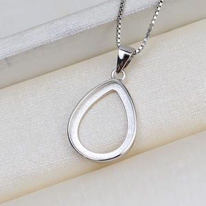 Juego de Pendientes y Colgante en Forma de Lágrima de Plata S925, Accesorios para DIY con Soporte Vacío para Jade de 8*11mm y 1746 Cuentas Mabe - Product Image 3