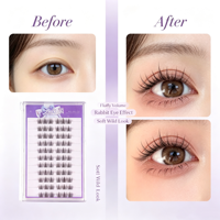 Extensions de cils en bande complète 0,05 mm en gros, auto-adhésives, imperméables, en grappe, en cheveux synthétiques, faux cils