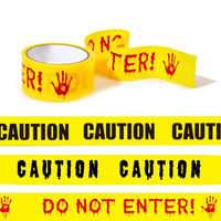 Bannière de signalisation d'Halloween EONBON, ruban de décoration pour maison hantée, ruban de précaution pour fête sur le thème des zombies, fête d'Halloween