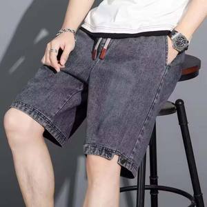 Nay1il Logo personalizzato di alta qualità Casual Street Wear taglie forti Cowboy Men'S <span class=keywords><strong>Jeans</strong></span> <span class=keywords><strong>Shorts</strong></span> personalizzati pantaloncini da Cowboy larghi - Product Image 2