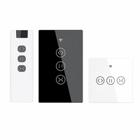 Interruptor Inteligente WiFi para Cortinas, Control Táctil de Pared, Persianas Enrollables, Vidrio Templado, 10A, Control Inteligente para el Hogar