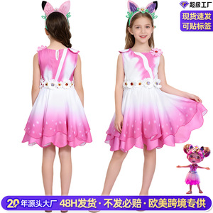 Disfraz de Hada Rosa y Blanco de Gabby's Dollhouse para Niñas, Traje de Cosplay para Fiesta con Diadema - Product Image 2