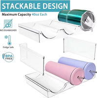 Grand support organisateur de bouteille d'eau sur pied pliable en plastique à 4 niveaux supports de stockage empilables armoire réfrigérateur double OEM ODM