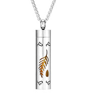 Collier pendentif en acier inoxydable multicolore minimaliste Diffuseur de parfum Bouteille d'améthyste Pendentif Patte creuse Coeur Charms Cadeau