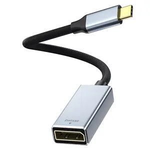 8K 60Hz סוג C ל-DP כבל נקבה USB סוג C לכבל תצוגה למחשב נייד