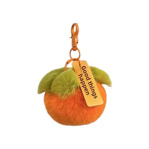 Portachiavi in Peluche a Forma di Cachi con Scritta 'Good Things Happen', Ciondolo Simbolico - Product Image 5