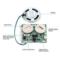 Modul Sensor Cahaya Suara yang Dapat Disesuaikan Bahan ABS Ramah Lingkungan 2pcs Baterai AG10 Chip Suara WAV/MP3 yang Dapat Direkam 21mm Besi