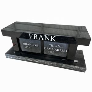 Banc de cendres en granit autoportant, Double niche, conception de pierre tombale, 48 - Product Image 5