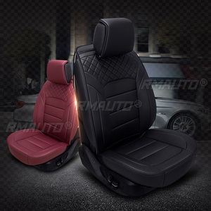 Fundas de Asiento de Coche de Cuero de Alta Calidad, 5 Plazas, Cobertura Total, Color Rojo, para Sedán y SUV, Impermeables, Protectoras, Accesorios para Coche - Product Image 5