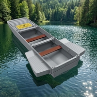 Bateau Pliant Robuste Trois Places avec Flotteurs Modulaires Épais en PE Haute Stabilité Écologique Recyclable Idéal pour Kits de Pêche