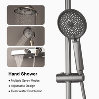 Colonne de douche en acier inoxydable pour salle de bain au design réglable de qualité supérieure