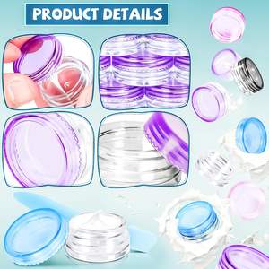 MotBach 100pcs 3g botol kosmetik bening tutup berwarna kecil Makeup sampel wadah <span class=keywords><strong>Mini</strong></span> spatula botol plastik kosong - Product Image 3