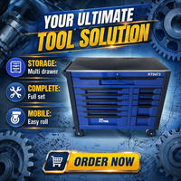 Coffret à outils professionnel RT TOOL pour mécaniciens, 12 tiroirs, avec 473 pièces, tournevis, clé à cliquet, douilles, kit d'outils combinés