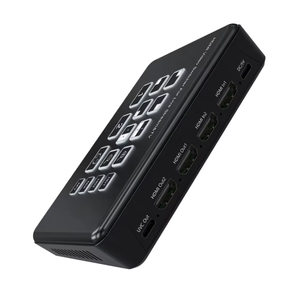 Mélangeur de diffusion en direct personnel FJGEAR, commutateur vidéo HDMI 2x2 avec entrée microphone et <span class=keywords><strong>capture</strong></span> USB, solution compacte tout-en-un - Product Image 3