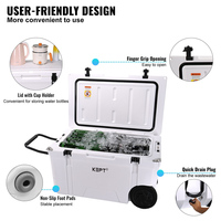 Glacière portable rotomoulée pliable 65QT, style valise, pour la pêche et le camping en extérieur, idéale pour le stockage de glace sèche - Meilleures ventes