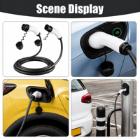 Câble de chargeur EV triphasé Type 2 22 kW 32 A 380 V 5 m pour borne de recharge murale domestique ou garage avec capuchon anti-poussière