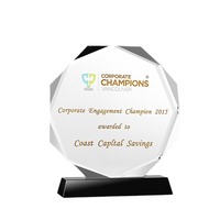 MH-NJ00493 Gros Entrepreneur Cadeaux De Promotion personnalisé gravure Octogone forme Cristal Trophée