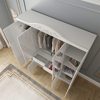 Offre Spéciale 2000 mm garde-robe en bois pour enfants, armoire de rangement pour vêtements, almiroah simple, 500 mm de profondeur, chambre à coucher, armoire blanche