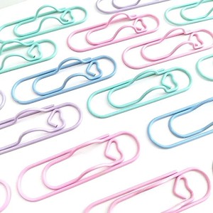 Clips de papel metálicos en forma de corazón, 75 mm, oro rosa, verde, azul, dorado, para cuaderno, libro, escuela, accesorio de oficina - Product Image 4