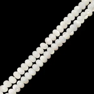 3x4mm flat round rondelle beads shell bead strings natural small beads for jewelry making