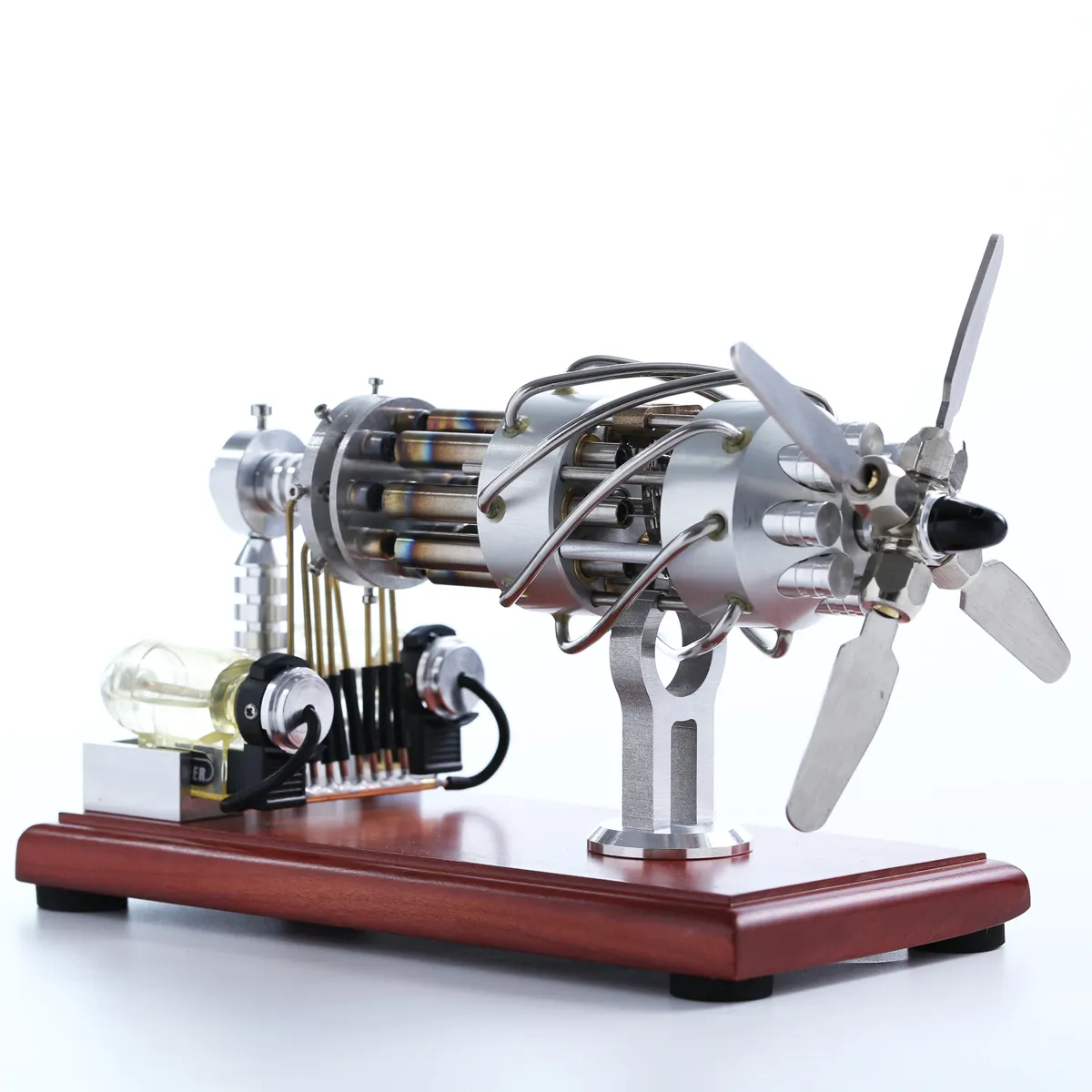 Gelsonlab HS-XC-524378 High end business gifts Oblique disc 16 engine model Hot Air Stirling Engine Model