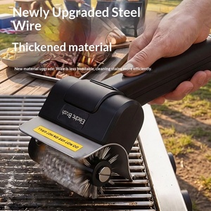 Brosse <span class=keywords><strong>de</strong></span> nettoyage pour barbecue en acier inoxydable, rechargeable, portable, pour <span class=keywords><strong>camping</strong></span> en extérieur, brosse à rouleau manuelle pour barbecue - Product Image 3