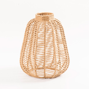 Wicker Pendant Lamp Bell Shape Yellow Retro Style Eco Friendly Home Decor <b>Lighting</b> - Product Image 2