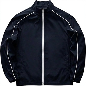 Blouson universitaire unisexe noir WARPRO INDUSTRY de qualité supérieure, coupe-vent léger à fermeture éclair intégrale, color block avant, idéal pour le printemps et les activités de plein air - Product Image 3
