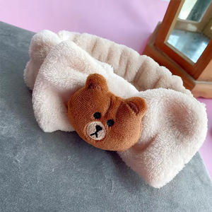 عصابة رأس قطيفة مطرزة برسوم كرتونية بشعار مخصص، سريعة الجفاف وفائقة النعومة للنساء والفتيات - Product Image 2