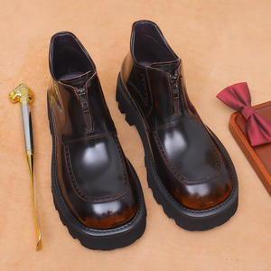 รองเท้าบูทหนังแท้ผู้ชายดีไซน์คลาสสิคล่าสุด ประจำฤดูใบไม้ร่วง-ฤดูหนาว ปี 2025 สวมใส่สบาย เหมาะสำหรับทำงาน กันน้ำ กันลื่น แบบสวม DSYX - Product Image 2