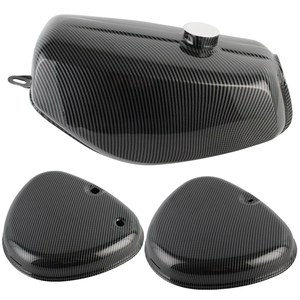 อะไหล่รถมอเตอร์ไซค์ Simson S51 S50 S60 ถังน้ำมันเชื้อเพลิงคาร์บอนไฟเบอร์เคลือบสีลายคาร์บอนไฟเบอร์ - Product Image 1