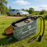 Compresseur d'air portable 12V DC en métal avec affichage numérique, arrêt automatique programmé, pression maximale 100 PSI