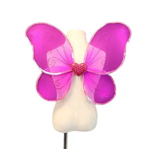 Asas brancas de borboleta rosa fantasia, asas de borboleta para crianças, asas de fadas para trajes de fadas ou temáticos de festa borboleta